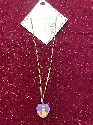 #ad Vintage Disney’s Beauty And The Beast Necklace Princess Belle Goldtone $14.95