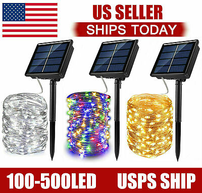 #ad 100 400 LED Solar Power String Fairy Lights Garden Outdoor Party Christmas Lamp $8.49