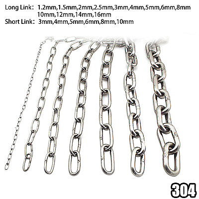 #ad #ad Short Long Link Chain Stainless Steel 1.2mm 1.5mm 2mm 3mm 4mm 5mm 6mm to 16mm $187.29