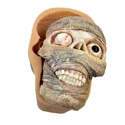 #ad 3.58 in Mummified Skull Food Grade Silicone Mold Fondant Sugarcraft Epoxy Resin $29.99