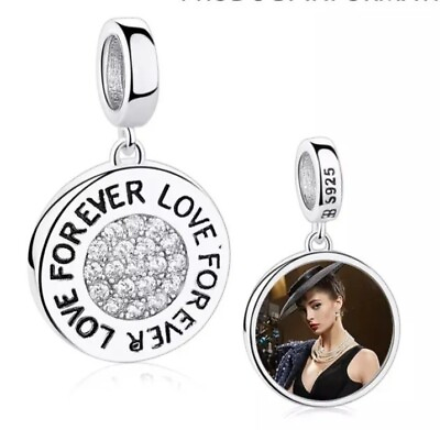 #ad 🔅AUTHENTIC STERLING SILVER PERSONALIZED GIFT PHOTO HEART CHARM PENDANT NEW🔅 $22.99