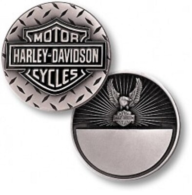 #ad Harley Davidson Diamond Plate Eagle 1.75oz Silver Proof Challenge Coin $79.99