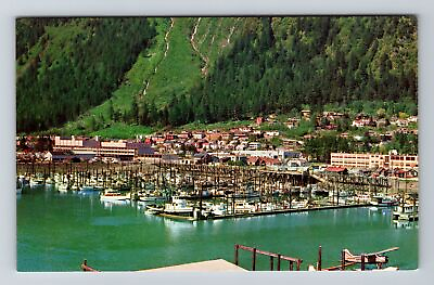 #ad Juneau AK Alaska Boat Harbor amp; Residential District Vintage Souvenir Postcard $6.99