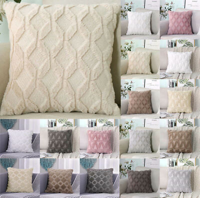 #ad 16quot; 18quot; 20quot; 24quot; Cushion Cover Plush Soft Geometric Throw Pillow Cases Home Decor $6.89