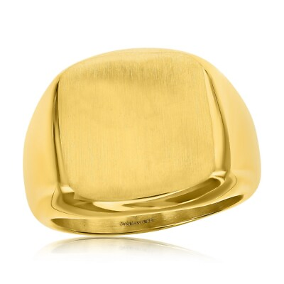 #ad Stainless Steel Brushed Square Ring Gold Plated $32.00