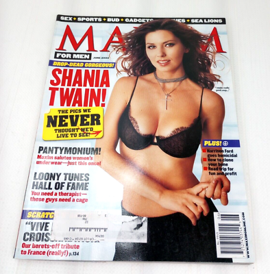 #ad Vintage Maxim Magazine 66 Shania Twain June 2003 Trista Rehn K.D. Aubert $6.88