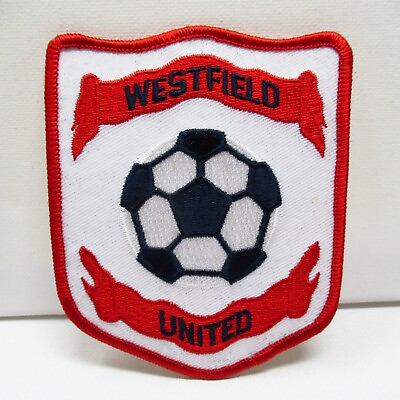 #ad Westfield United Shield w Red Banners Soccer Ball Iron On Patch $4.95