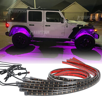 #ad 6PCS RGB LED Under Car Underglow body Light Strip Kit For Jeep JK amp; JKU Wrangler $59.69
