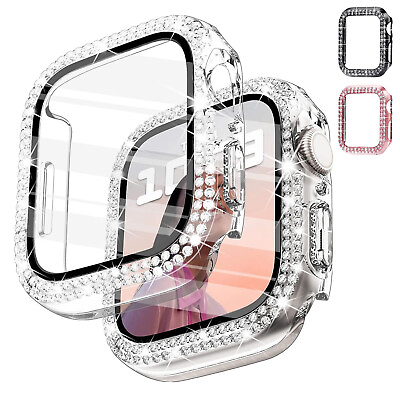 #ad #ad For Apple Watch Series 8 7 SE 6 5 4 3 Bling Case Screen Protector 44 45mm Cover $6.58