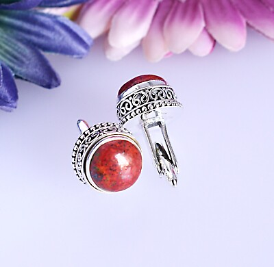 #ad Christmas Gift Red Sonoran Jasper Cufflinks 925 Silver Jewelry Men#x27;s Accessories $111.00