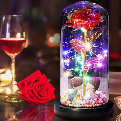 #ad #ad Enchanted Crystal Flower Gift Galaxy Rose in Glass Dome Mother#x27;s Day Gift $22.89