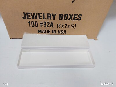 BULK White Cardboard Jewelry Gift Boxes w Cotton Fill Padding Case Of 100 $49.00