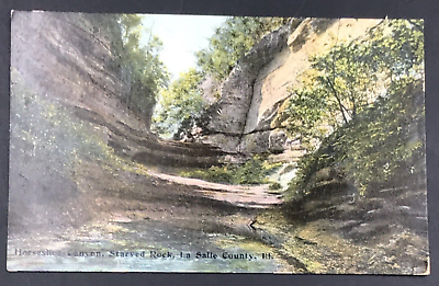 #ad 1908 Horseshoe Canyon Starved Rock La Salle County IL Postcard Illinois $8.99