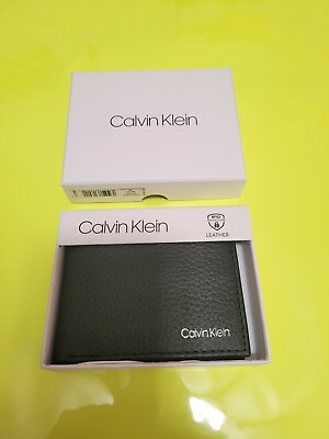 Calvin Klein Ck Men#x27;s Leather Billfold Wallet Protected RFID Security $48 NEW $28.95