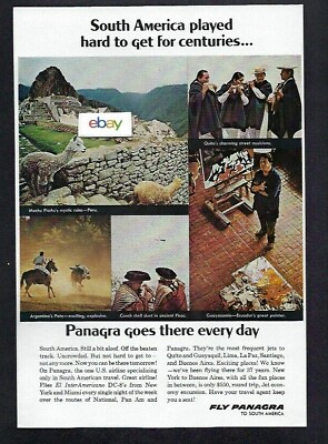 PANAGRA SOUTH AMERICA PLAYED HARD TO GET FOR CENTURIES MACHU PICCHU PISAC AD $4.99