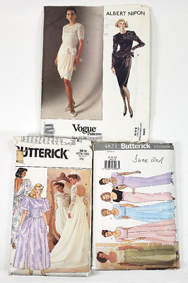 #ad Sewing Patterns Lot of 3 Cut Used Women#x27;s Formal Dresses Butterick Vogue $5.00