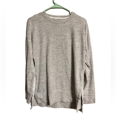 #ad Aerie Gray Oversized Comfy Long Sleeve Lightweight Sweatshirt size XS Cotton $21.99