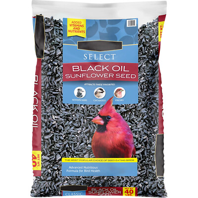 #ad Select Black Oil Sunflower Seed Dry Wild Bird Feed 40 lb. Bag 1 Pack $19.18