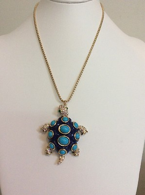 #ad $65 Betsey Johnson BETSEY amp; THE SEA Turtle Pendant Long Necklace Betsey BSS4 $39.00