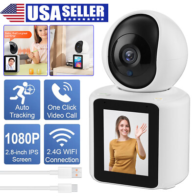 #ad 2MP Wireless Wi Fi HD Home Security Camera IP IPS Screen AI Baby Monitor CCTV IR $75.99