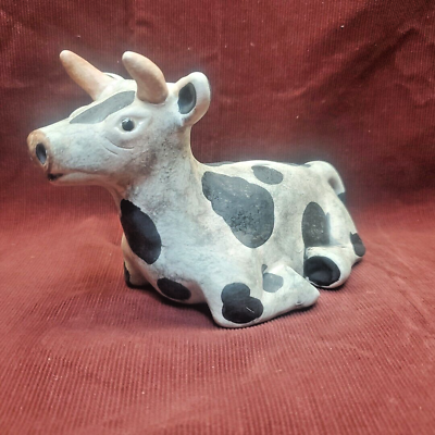 #ad Vintage KT amp; TEG Hand Painted Pottery Cow Creamer 2002 $15.83