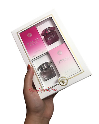 #ad Versace MINI Bright Crystal DUO Gift Set EDT Perfume For WOMEN BN $39.45