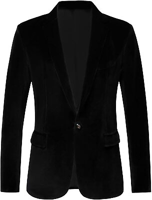 #ad RONGKAI Mens Velvet Blazer Slim Fit Fashion Suit Jacket for Wedding Prom Dinner $78.52