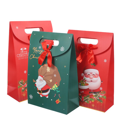 #ad 3 Pcs Christmas Bags Xmas Gift Bags Christmas Gift Bags Large Gift Bag $11.20