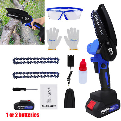 #ad Mini Chainsaw 4 Inch Cordless Handheld Electric Chainsaw with 1500mAh Battery $15.50