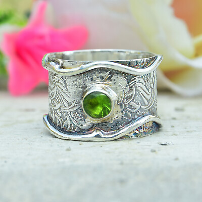 #ad Beautiful Peridot 925 Sterling Silver Gemstone Ring Valentine Day Jewelry Aa 151 $13.69