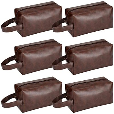 #ad 6 Pcs Leather Dopp Kit for Men Groomsmen Gift Leather Travel Toiletry Bag Gro... $46.61