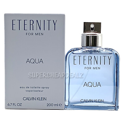 Eternity Aqua by Calvin Klein for Men 6.7 oz EDT Spray NIB AUTHENTIC $39.95