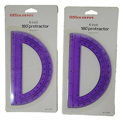 #ad Protractor Lot of 2 Purple 6 inch 180 degrees School Supplies NEW $6.95