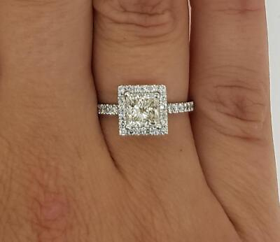 #ad 2.75 Ct Square Pave Princess Cut Diamond Engagement Ring VS2 F White Gold 18k $5589.00