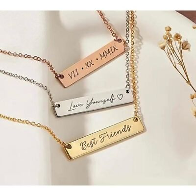 #ad BEAUTIFUL GIFT FOR HER CUSTOMIZED BAR NECKLACE $9.99