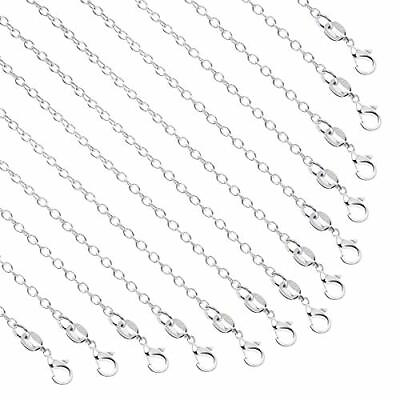 #ad #ad 50 Pack Silver Plated Necklace Chains Bulk Cable Chain Pack for Jewelry $18.47