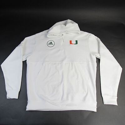 #ad Miami Hurricanes adidas Sweatshirt Men#x27;s White New $20.99