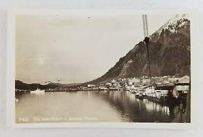 #ad Postcard1940#x27;s Real Photo The Waterfront Juneau Alaska $8.95