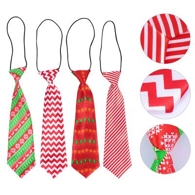 #ad 4 Pcs Polyester Yarn Christmas Children#x27;s Tie Baby Gifts Silk $8.17
