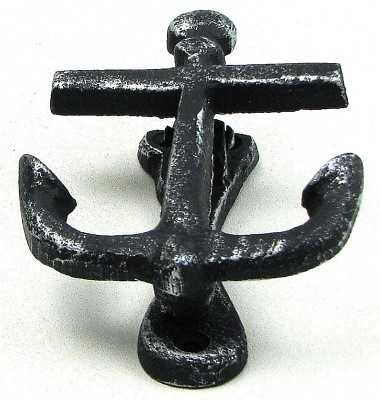 #ad Anchor Solid Cast Iron Blackened Silver Nautical Maritime 5 1 4quot; Door Knocker $27.99