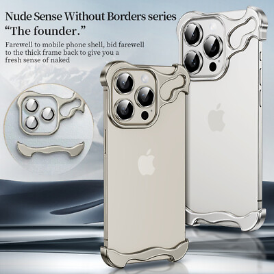 #ad Case For iPhone 15 Pro Max 14 13 Pro Aluminium Alloy Frame Shockproof Corner Pad GBP 9.79