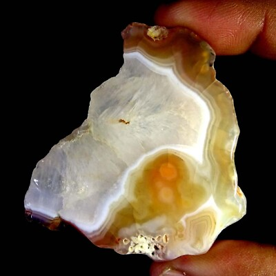 #ad 217CTS. Natural Banded Agate Polished Slab Loose Gemstone 54X61X07 MM $27.59