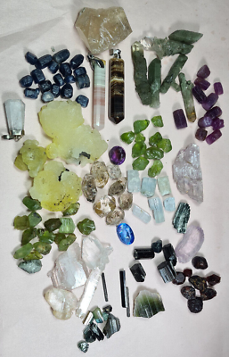 #ad Mix Parcel Lot of different kind Natural crystals gemstones and minerals $130.00