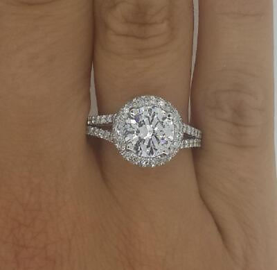 #ad #ad 4.75 Ct Split Shank Pave Round Cut Diamond Engagement Ring VS1 G White Gold 18k $10435.00