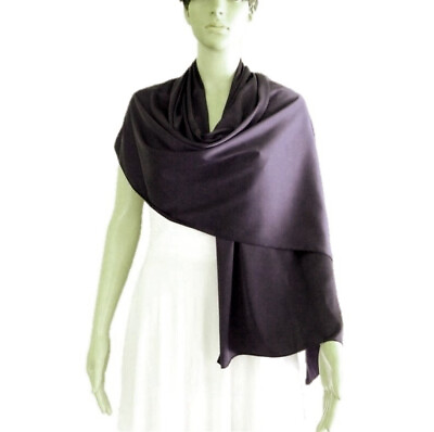#ad Dark Plum Silk Shawl. Handmade Silk Wrap Scarf. Long Scarf. Fashion Scarf. $12.59
