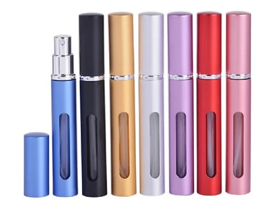 #ad 7 Pcs Portable Mini Refillable Perfume Atomizer Bottles 10 ml Spray Containers $13.99