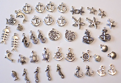 #ad Tibetan Charms Jewelry Single amp; 2 Sided Sea Life Anchors 1.7 oz Lot J483 $15.06