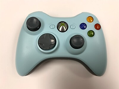 #ad Xbox 360 Controller Light Blue Wireless Controller OEM $49.99