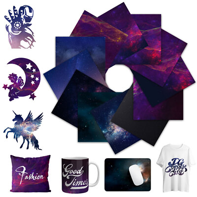 #ad Infusible Transfer Ink Sublimation Sheet12Pcs Starry Sky Pattern Ink Paper $13.73