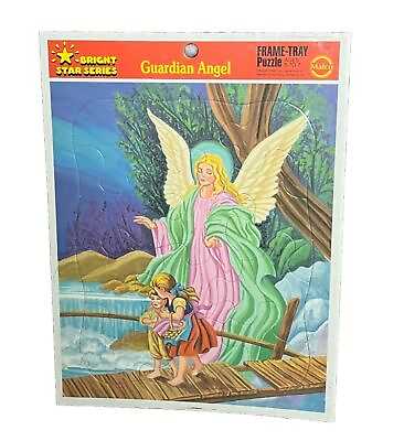 #ad Bright Star Series GUARDIAN ANGEL Frame Tray Puzzle 47 102 Ages 3 7 8.5quot;x11quot; NIP $11.00